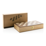 Promotional foldable chess set for events and giveaways brown colour