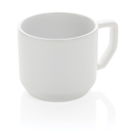 Promotional ceramic mug with modern design, 350 ml white colour
