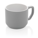 Promotional ceramic mug with modern design, 350 ml grey colour