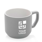 Promotional ceramic mug with modern design, 350 ml grey colour
