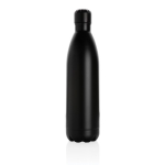 Large, promotional stainless steel thermal bottle, 1 L black colour