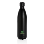 Large, promotional stainless steel thermal bottle, 1 L black colour