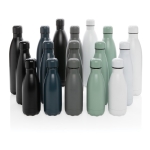 Large, promotional stainless steel thermal bottle, 1 L black colour