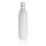 Large, promotional stainless steel thermal bottle, 1 L white colour