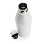 Large, promotional stainless steel thermal bottle, 1 L white colour fourth view