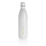 Large, promotional stainless steel thermal bottle, 1 L white colour