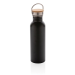 Single-wall steel bottle with lid and handle, 700 ml black colour