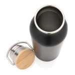 Single-wall steel bottle with lid and handle, 700 ml black colour