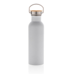 Single-wall steel bottle with lid and handle, 700 ml white colour second view