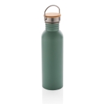 Single-wall steel bottle with lid and handle, 700 ml green colour