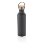 Single-wall steel bottle with lid and handle, 700 ml dark grey colour