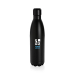 Large steel bottle with thermal function, 750 ml black colour printing view