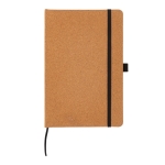Branded, hardcover cork notebook, A5, ruled pages natural colour