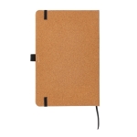 Branded, hardcover cork notebook, A5, ruled pages natural colour