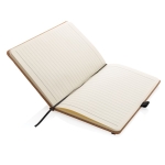 Branded, hardcover cork notebook, A5, ruled pages natural colour