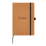 Branded, hardcover cork notebook, A5, ruled pages natural colour