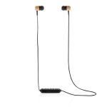 In-ear bamboo headphones with magnetic tips black colour