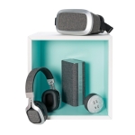 Comfortable foldable headphones with fabric accents, BT 4.0 grey colour