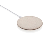 Ultra-slim wireless charger with eco-friendly circular shell natural colour