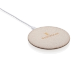Ultra-slim wireless charger with eco-friendly circular shell natural colour