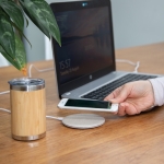 Ultra-slim wireless charger with eco-friendly circular shell natural colour