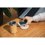 Ultra-slim wireless charger with eco-friendly circular shell natural colour