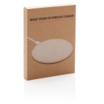 Ultra-slim wireless charger with eco-friendly circular shell natural colour