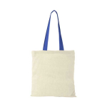 Cotton bag with long coloured handles, 100 g/m² royal blue colour