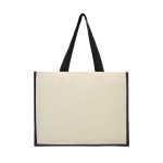 Canvas jute bag with laminated interior black colour