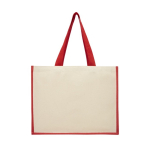 Canvas jute bag with laminated interior red colour