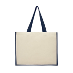 Canvas jute bag with laminated interior navy-blue colour