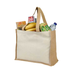 Canvas jute bag with laminated interior natural colour