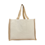 Canvas jute bag with laminated interior natural colour