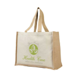 Canvas jute bag with laminated interior natural colour