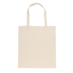 Sustainable recycled cotton merch bag, 145 g/m² beige colour