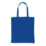 Reinforced promotional recycled cotton bag, 145 g/m² blue colour second view
