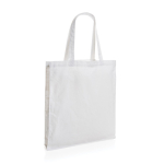 Reinforced promotional recycled cotton bag, 145 g/m² white colour