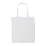 Reinforced promotional recycled cotton bag, 145 g/m² white colour