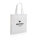 Reinforced promotional recycled cotton bag, 145 g/m² white colour