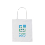 Reinforced promotional recycled cotton bag, 145 g/m² white colour