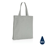 Reinforced promotional recycled cotton bag, 145 g/m² grey colour