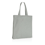 Reinforced promotional recycled cotton bag, 145 g/m² grey colour third view