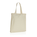 Reinforced promotional recycled cotton bag, 145 g/m² beige colour third view