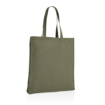 Reinforced promotional recycled cotton bag, 145 g/m² military green colour third view