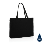 Large printed or embroidered recycled cotton bag, 145 g/m² black colour