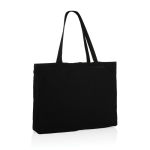 Large printed or embroidered recycled cotton bag, 145 g/m² black colour third view