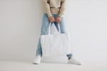 Large printed or embroidered recycled cotton bag, 145 g/m² white colour