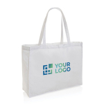 Large printed or embroidered recycled cotton bag, 145 g/m² white colour