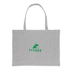 Large printed or embroidered recycled cotton bag, 145 g/m² grey colour