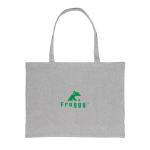 Large printed or embroidered recycled cotton bag, 145 g/m² grey colour view with logo